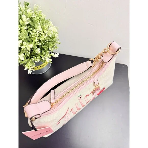 Juicy Couture Berry Sweet Hobo Shoulder Bag Color Natural #17 NWT - Picture 7 of 11